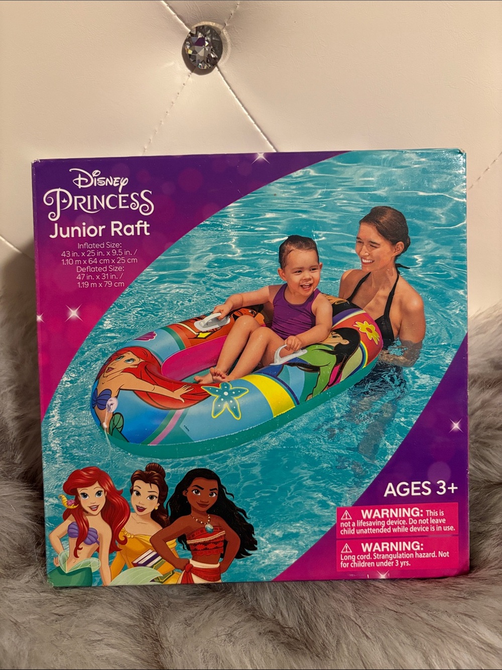 Disney Princess Inflatable Junior Raft - Blue, Purple, Pink, Green